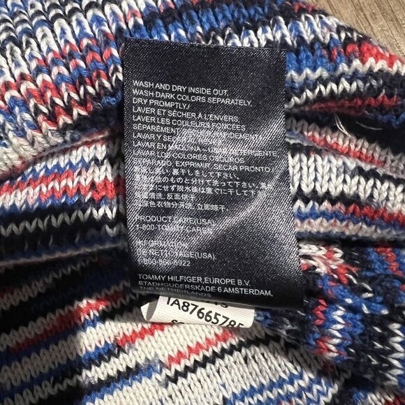 Tommy Hilfiger Womens Multicolor Striped Knit Sweater V-Neck Red White blue Smal - Picture 4 of 10